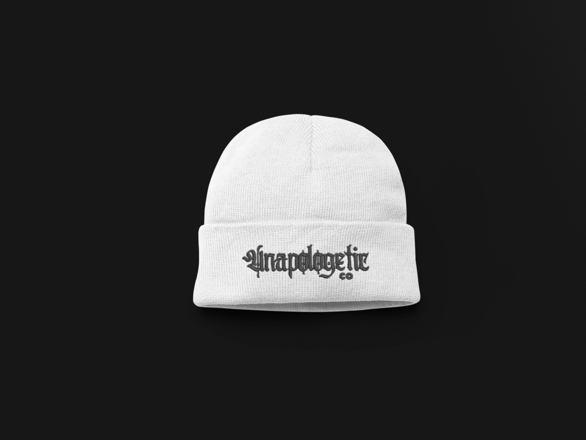 White Unapologetic Beanie